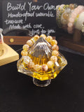 Natural Milky Citrine Beaded Bracelet, Clear Quartz Pixiu Charm, Healing Crystal Jewelry for Abundance & Good Luck