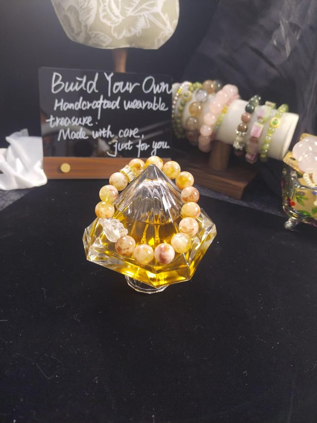 Natural Milky Citrine Beaded Bracelet, Clear Quartz Pixiu Charm, Healing Crystal Jewelry for Abundance & Good Luck