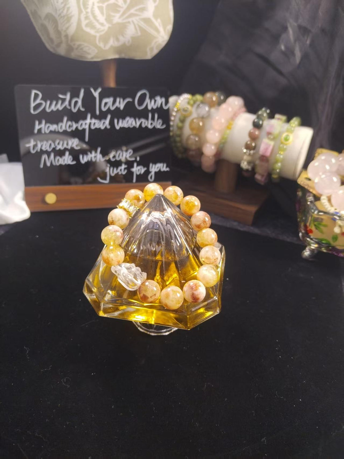 Natural Milky Citrine Beaded Bracelet, Clear Quartz Pixiu Charm, Healing Crystal Jewelry for Abundance & Good Luck